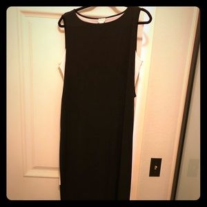 Chicos Black dress attached slip high slit